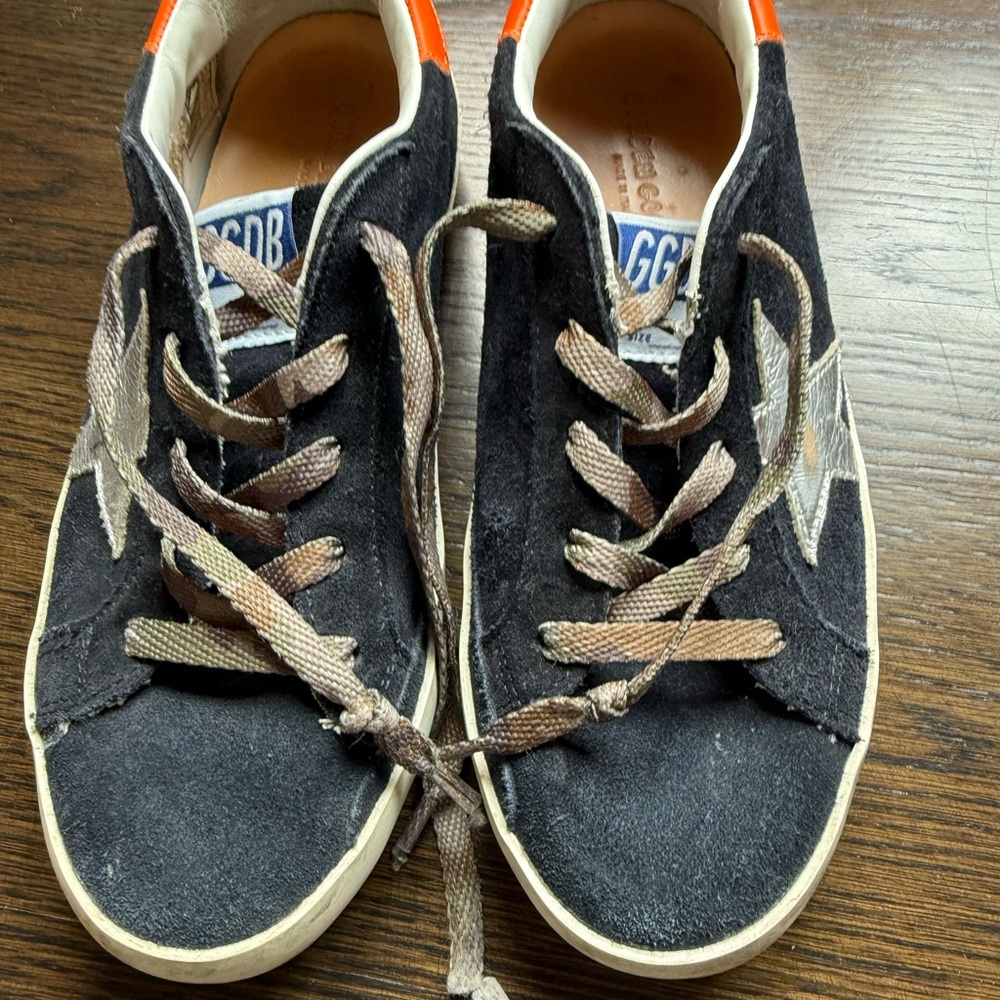 Black Suede Sneakers with Star Detail